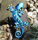 Decorated Blue Glass Gecko, 39 cm