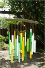 Rectangles Glass Wind Chime, Birch Wood