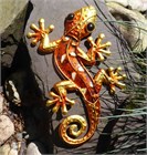 Decorated Orange Glass Gecko, 21 cm