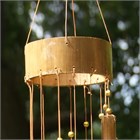 Spiral Bamboo Wind Chime, gold beads