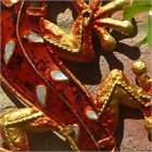 Decorated Orange Glass Gecko, 21 cm