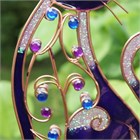 Jewelled Cat Wind Chime, purple