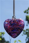 Blue-Pink Glass Heart, 8 cm