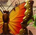Red and Yellow Glass Butterfly Wall Art
