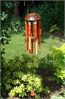 Batu Bamboo Wind Chime, red