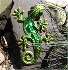 Decorated Green Glass Gecko, 21 cm