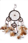 Four Hoops Dream Catcher, chocolate (11 cm)