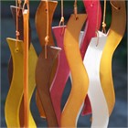 Wavy Glass Wind Chime, Beech wood