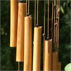 Spiral Bamboo Wind Chime, black beads