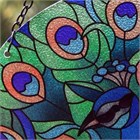 Peacock glass suncatcher