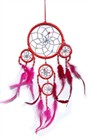 Dream Catcher with Silver Beads, red (11.5 cm)