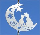 Two Cats in the Moon with Teardrop
