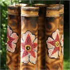 Bamboo Wind Chime with Pink Flower