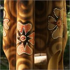 Large Bamboo Wind Chime with Pink Hibiscus