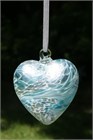 Pastel Blue Glass Heart, 8 cm